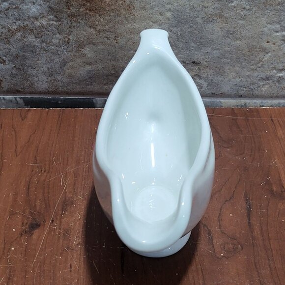 White Gravy Boat Handle Spout Marked Sterling East Liverpool Ohio USA 1930 - Picture 8 of 12